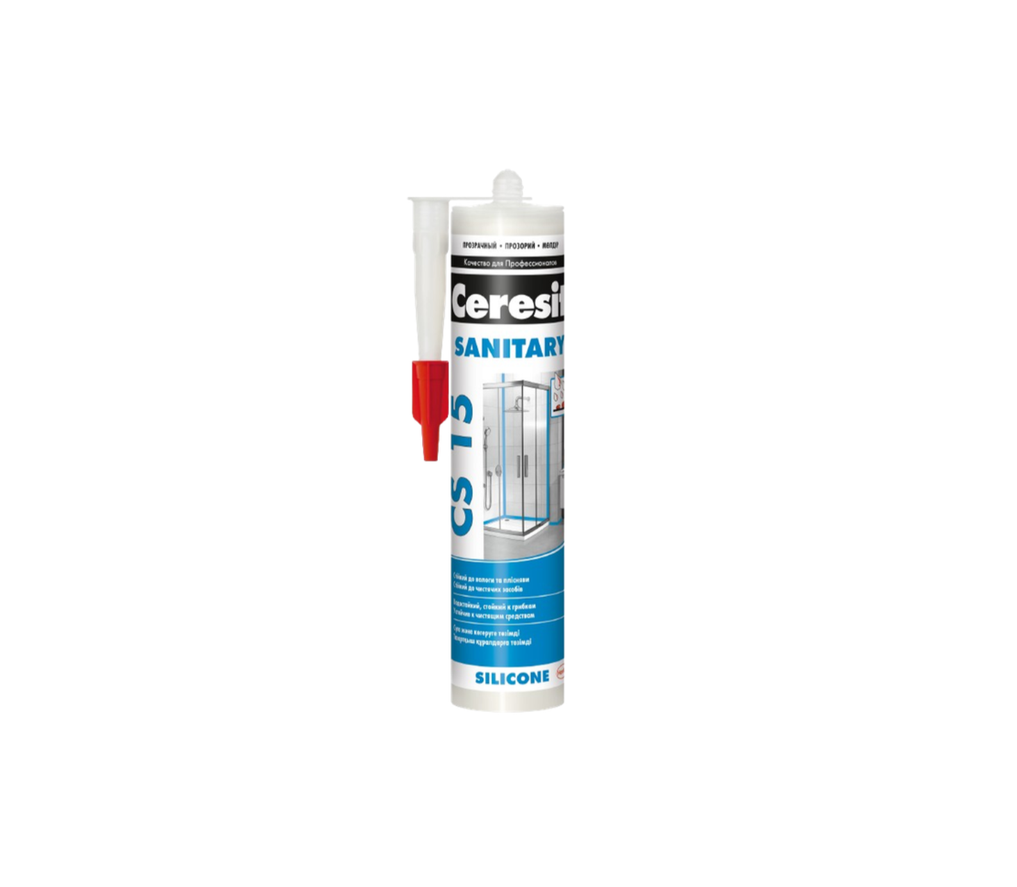 Ceresit CS15 Sanitary силікон санітарний 280мл (прозорий)
