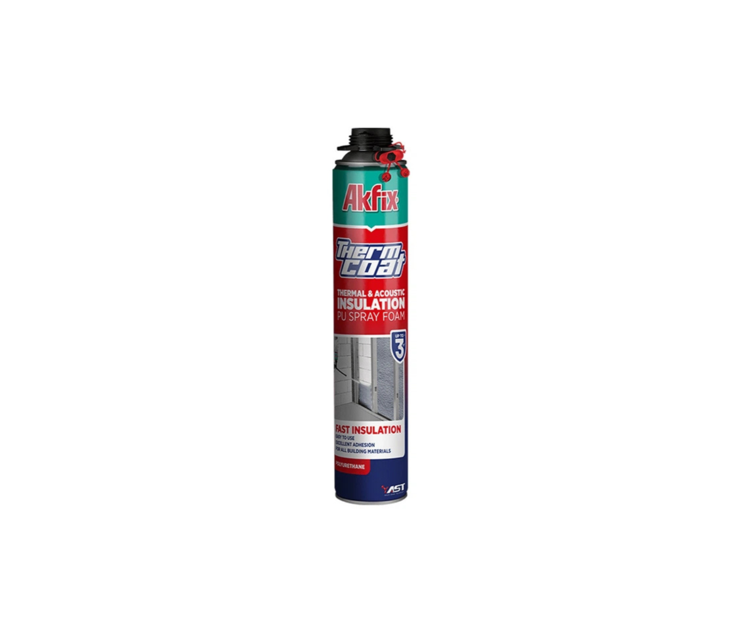 Akfix Akfix  THERMCOAT Напилювана піна-утеплювач професійна 850мл (900г)