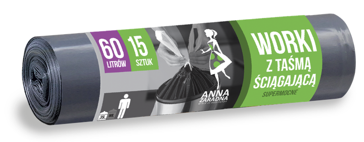 LDFE LDFE Пакети Для сміття з завязкою60 л 15 шт