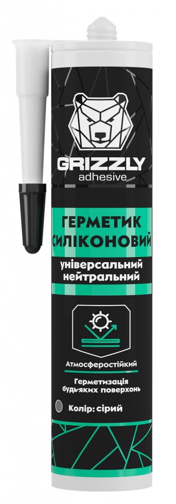 GRIZZLY Герметик силіконовий універсальний (сірий) 280мл
