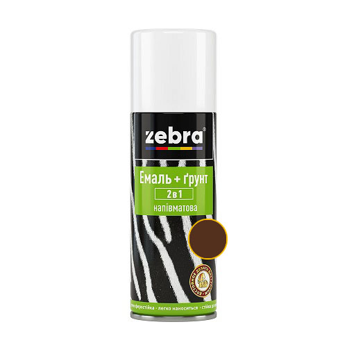 Zebra Емаль Spray 2в1 напівматова 400мл (ТЕМНО-КОРИЧНЕВА) 88