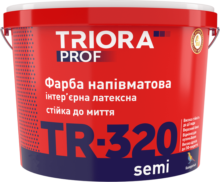 TRIORA "TR 320 semi" Фарба стійка до миття напівматова  3л