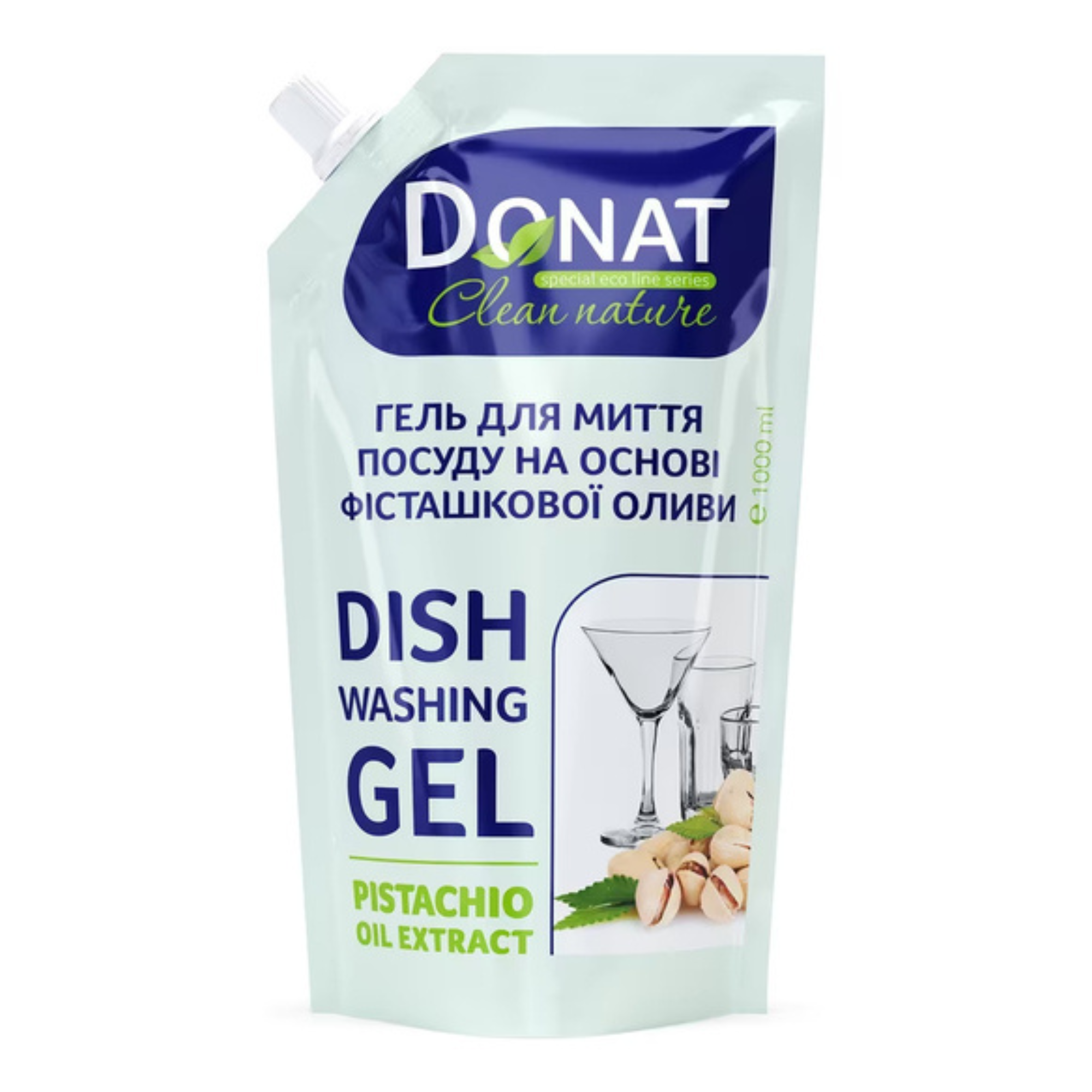 Засіб для миття посуду Donat (фісташк.олива) 1л запаска