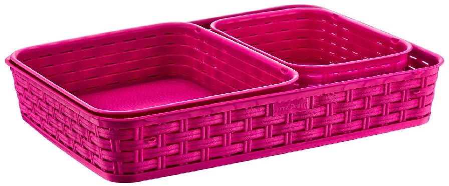 Корзина для побут. предм. 10,0л (36х26х6) Ротанг Irak Plastik (SP 215) 3 предм.