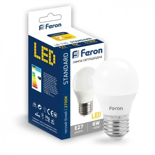 FERON LB-745 P45 230V 6W E14 2700K (міні шар)