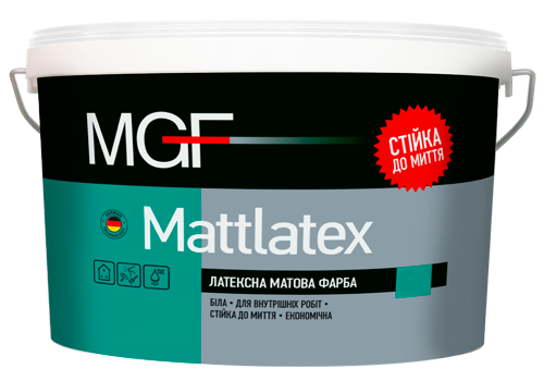 MGF M100 10л (14кг) латексна матова, для внутрішніх робіт, стійка до стирання