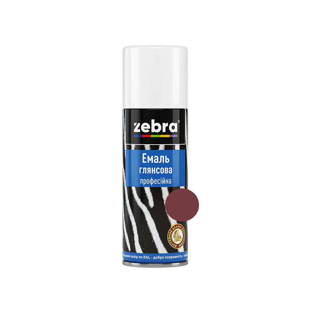 Zebra Емаль Spray професійна глянсова 400мл Вишнева (RAL3004)